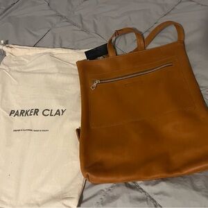 Parker Clay Brown Leather Backpack, NWT and dust bag